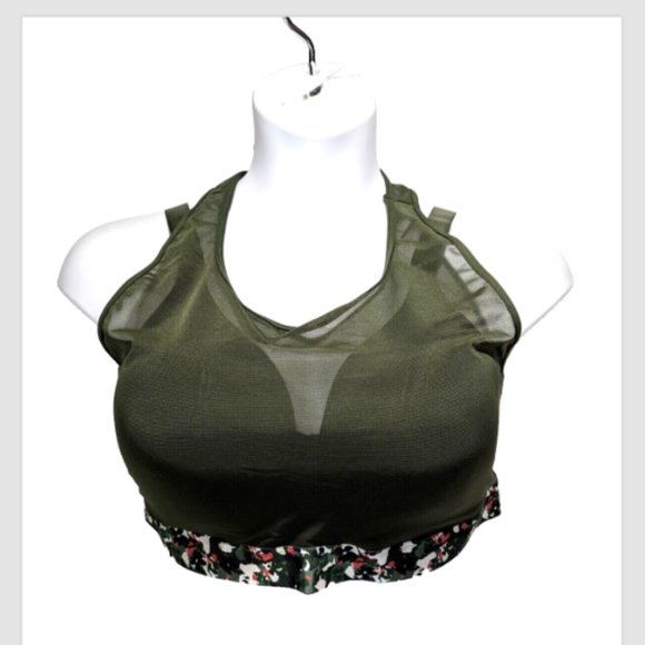 Adore Me Other - NWT Adore Me Micah Contour High Impact Mesh Overlay Sports Bra 40DDD Green